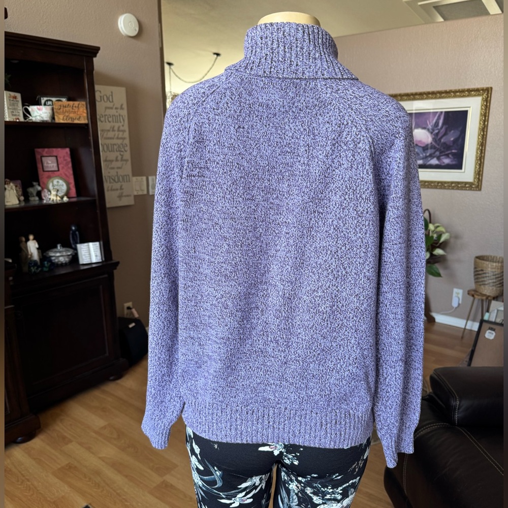Karen Scott lavender thick long sleeve turtleneck sweater-size L - Picture 8 of 9
